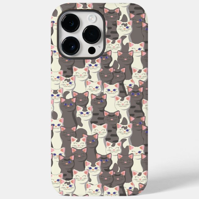 Coques Case-Mate iPhone Motif de chats blancs et gris (Verso)