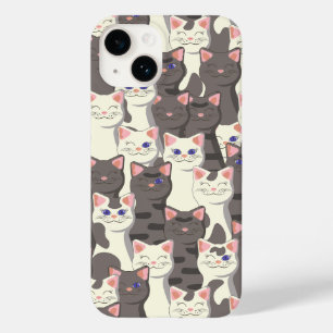 Coque Case-Mate iPhone Motif de chats blancs et gris