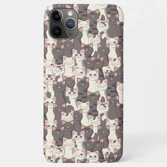 Coques Case-Mate iPhone Motif de chats blancs et gris (Dos)