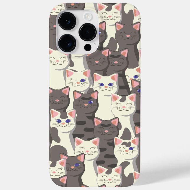 Coques Case-Mate iPhone Motif de chats blancs et gris (Verso)