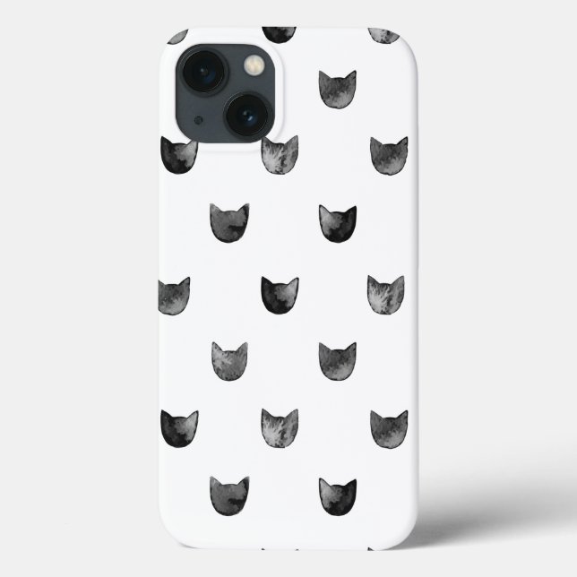Coques Case-Mate iPhone Motif de chats chic noir et blanc (Verso)