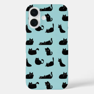 Coque Pour iPhone 16 Motif de chats noirs