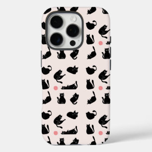 Coque iPhone 16 Pro Motif de chats noirs