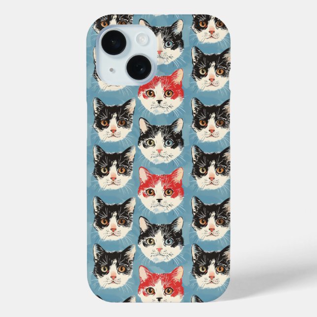 Coques Case-Mate iPhone Motif de chats rouges et noirs (Verso)
