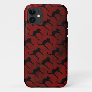 Coque Case-Mate Pour iPhone motif de chats sur arrière - plan rouge