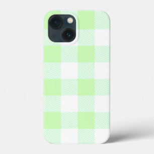 Etui iPhone 13 Mini Motif de chèques En vichy vert clair