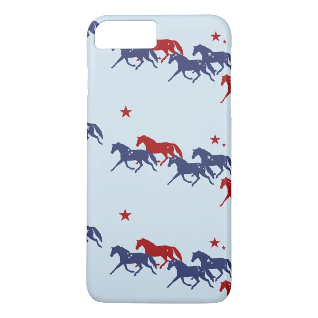 Coques Case-Mate iPhone Motif de chevaux de Trot patriotiques (Dos)