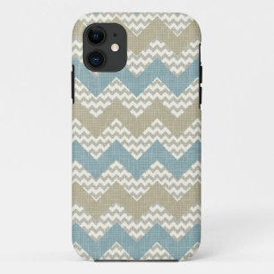 Coque iPhone 11 Motif de Chevron sur la texture de toile