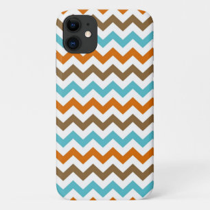 Coque Case-Mate Pour iPhone Motif de chevrons de zigzag d'orange et d'Aqua