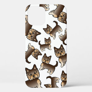 Case-Mate iPhone Case Motif de chien Yorkshire Terrier marron chocolat
