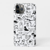 Motif de chiens noirs et blancs | Cute Canine Love