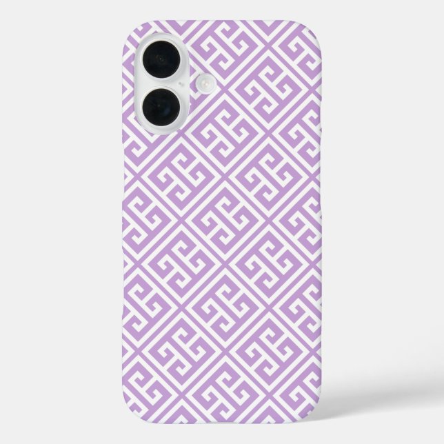 Coques Case-Mate iPhone Motif de clé grecque Lavender (Verso)