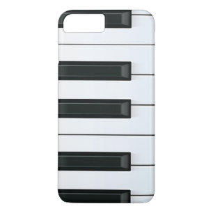 Coque iPhone 8 Plus/7 Plus Motif de clés noir et blanc élégant de piano
