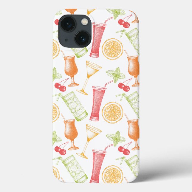 Coques Case-Mate iPhone Motif de cocktails esquissé (Verso)