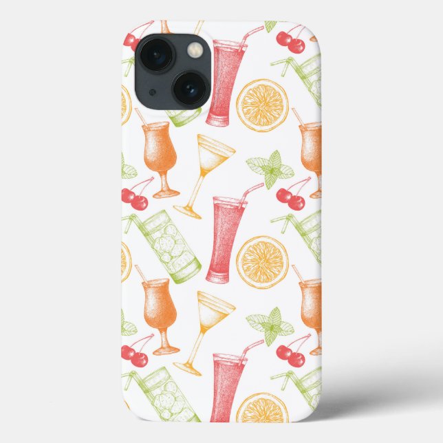Coques Case-Mate iPhone Motif de cocktails esquissé (Verso)