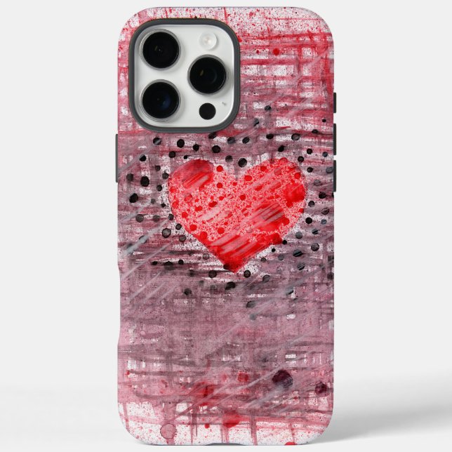 Coques Case-Mate iPhone Motif de cœur abstrait – iPhone 16 Pro Max élégant (Verso)