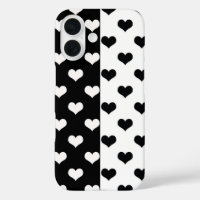 Motif de coeur Black White Love