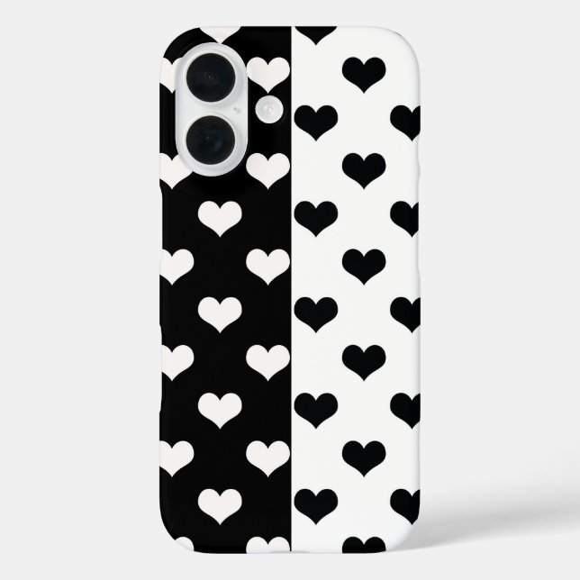 Coques Case-Mate iPhone Motif de coeur Black White Love (Verso)