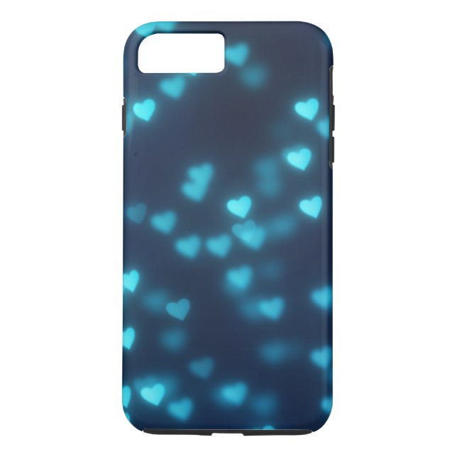 Coques Case-Mate iPhone Motif de coeur bleu brillant (Dos)
