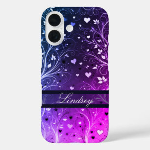 Coque Pour iPhone 16 Motif de coeur floral romantique