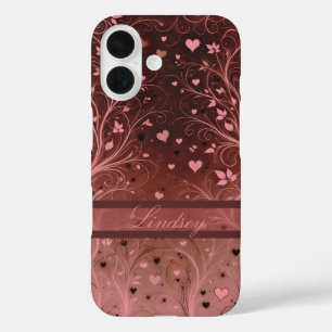 Coque Pour iPhone 16 Motif de cœur floral romantique
