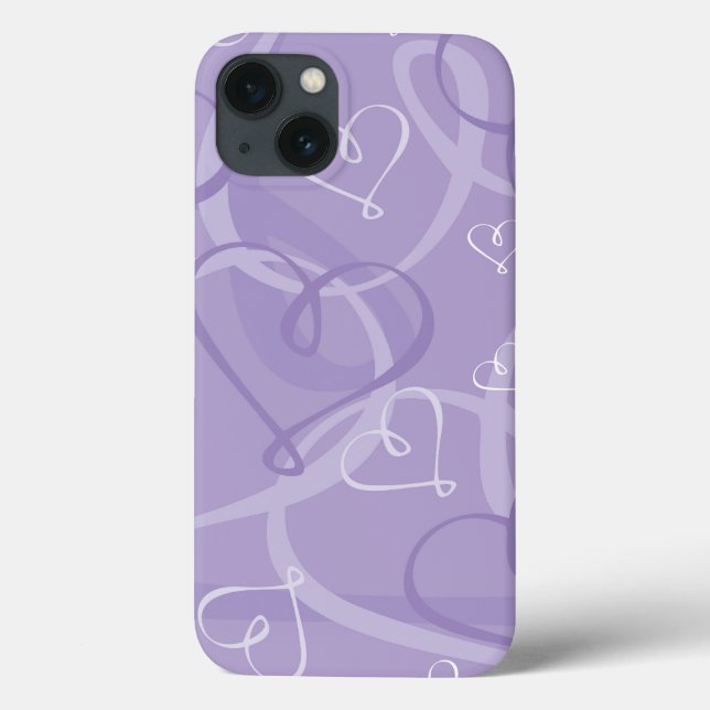 Coques Case-Mate iPhone Motif de coeur pourpre (Verso)