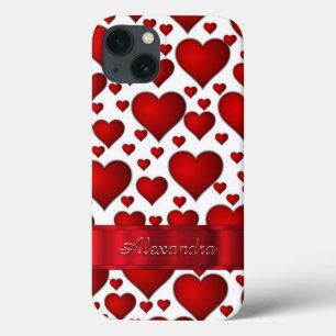 Coques Pour iPhone Motif de coeur romantique personnalisé