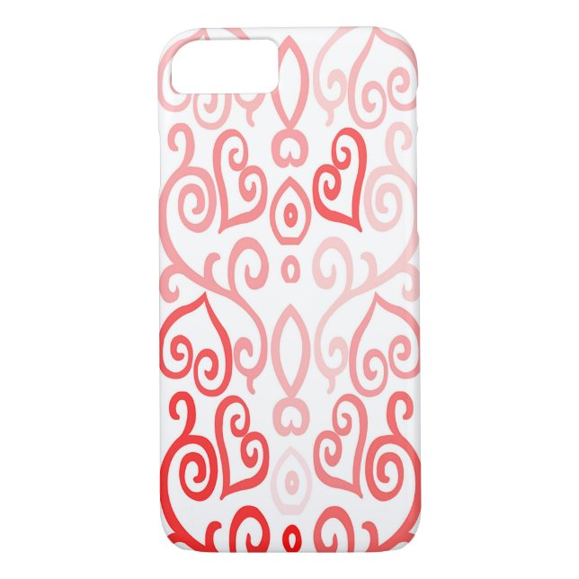 Coques Case-Mate iPhone Motif de coeur rouge et rose (Dos)