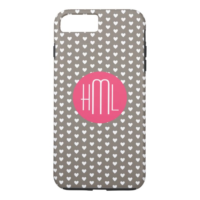 Coques Case-Mate iPhone Motif de coeur rouge gris foncé et violet (Dos)