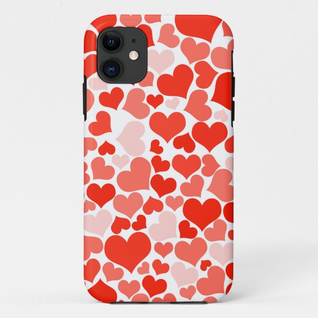 Coques Case-Mate iPhone Motif de coeur rouge moderne (Dos)