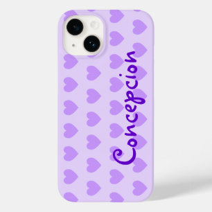 Coque Case-Mate iPhone Motif de coeur violet clair personnalisé