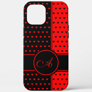 Case-Mate iPhone Case Motif De Coeurs Noirs Et Rouges Élégant, Monogra
