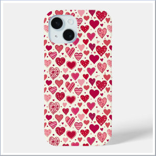 Coque Case-Mate iPhone Motif de cœurs roses et rouges modernes