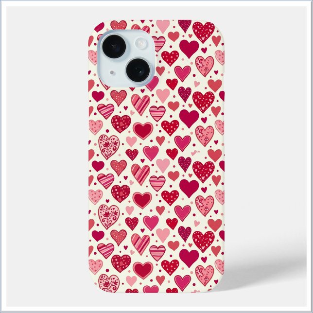 Coques Case-Mate iPhone Motif de cœurs roses et rouges modernes (Créateur téléchargé)