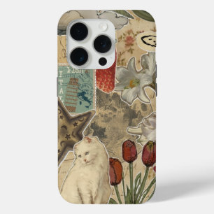 Coque Case-Mate iPhone Motif de collage floral de chat – Conception artis