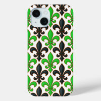 Motif de conception de fleur de lis baroque noir v