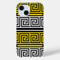 Motif de conception de frise à clé grecque jaune b