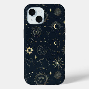 Coque Case-Mate iPhone Motif de constellation d'étoile d'or bleu minuit