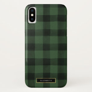 Case-Mate iPhone Case Motif de contrôle de Buffalo vert et noir