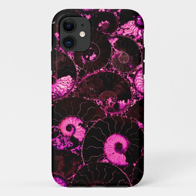 Coques Case-Mate iPhone Motif de coquille fossile rose Nautilus (Dos)