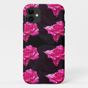 Coques Pour iPhone Motif De Couche Rose Rose Chaud Et Noir,