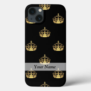 Case-Mate iPhone Case Motif de couronne noir et or