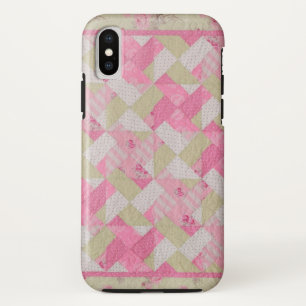 Coque iPhone X Motif de courtepointe Pastel Colours