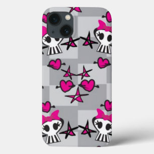 iPhone 13 Coque Motif de crânes d'Emo