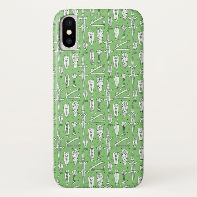 Coques Case-Mate iPhone Motif de crocodile de croquis (Dos)