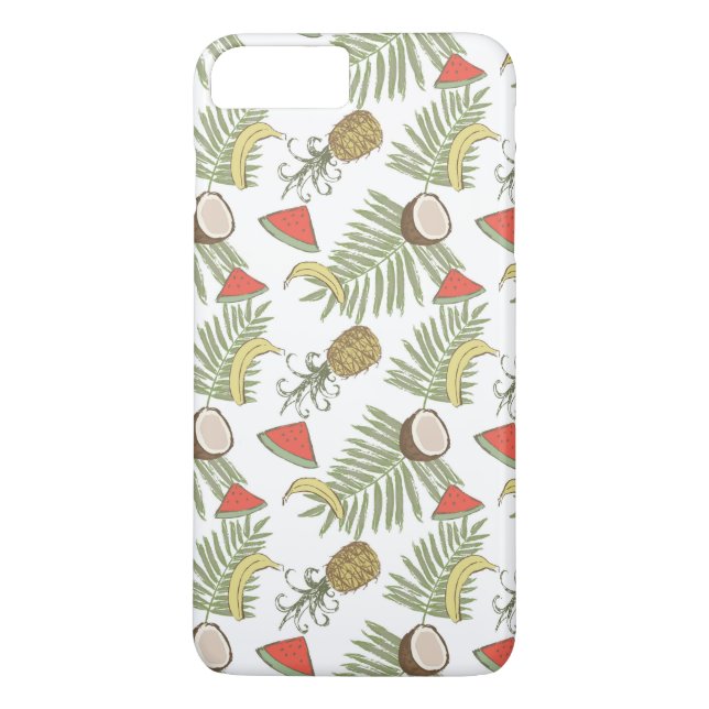 Coques Case-Mate iPhone Motif de croquis de fruits tropicaux (Dos)
