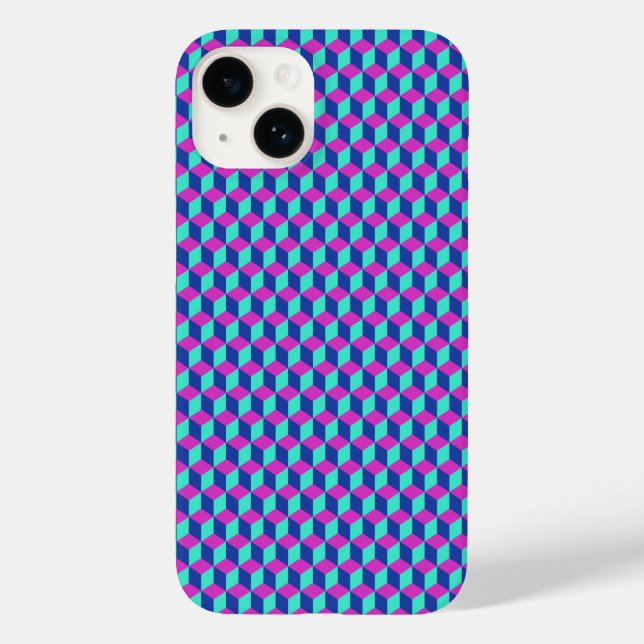 Coques Case-Mate iPhone Motif de cube géométrique (Verso)