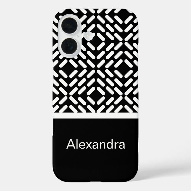 Coques Case-Mate iPhone Motif de cylindre noir et blanc (Verso)
