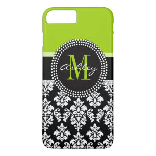 Etui iPhone Case-Mate Motif de damassé de noir de vert de chaux décoré