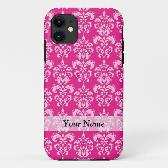 Coques Case-Mate iPhone Motif de damassé de roses indien (Dos)